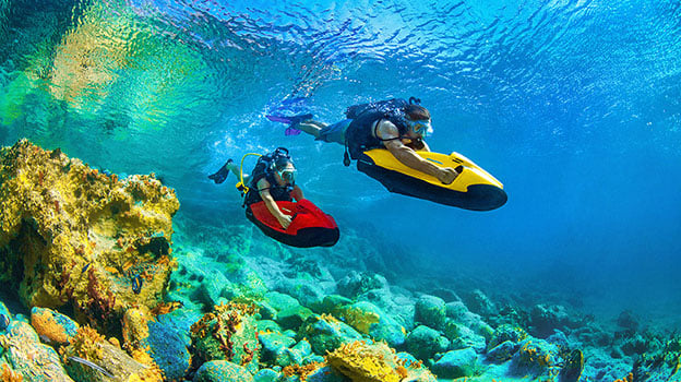Seabobs underwater