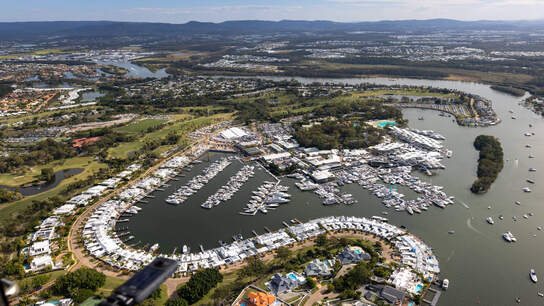 Aerial view of Sanctuary Cove International Boat Show