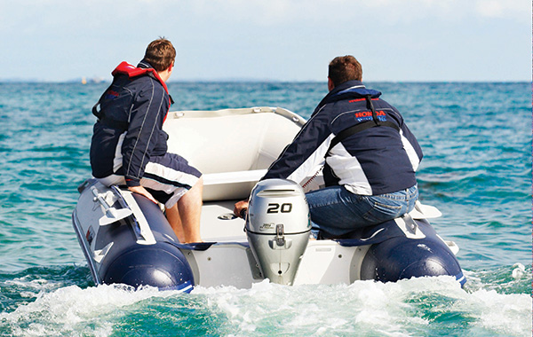 Honda BF20 outboard on inflatable boat
