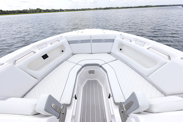 Dual bow seating of Sea Fox 288 Traveler