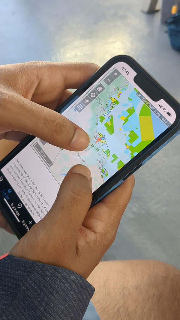 Great Barrier Reef Zone map on mobile
