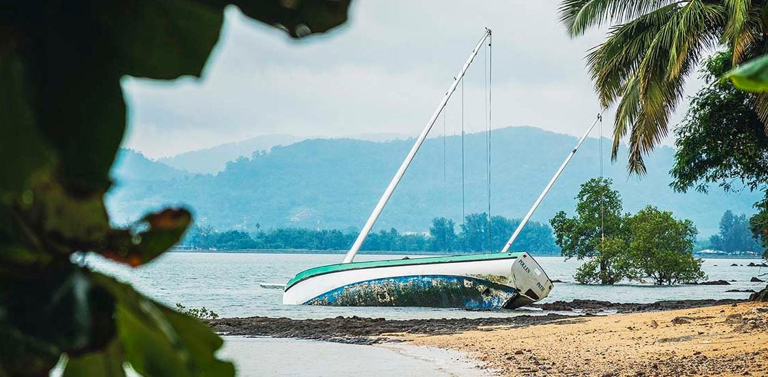 Yacht run aground
